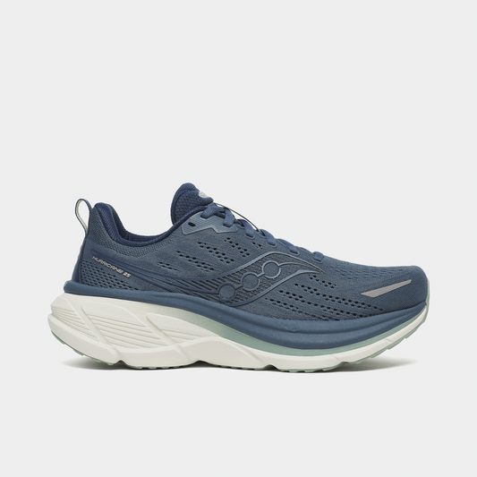 Blue running shoe on a white background