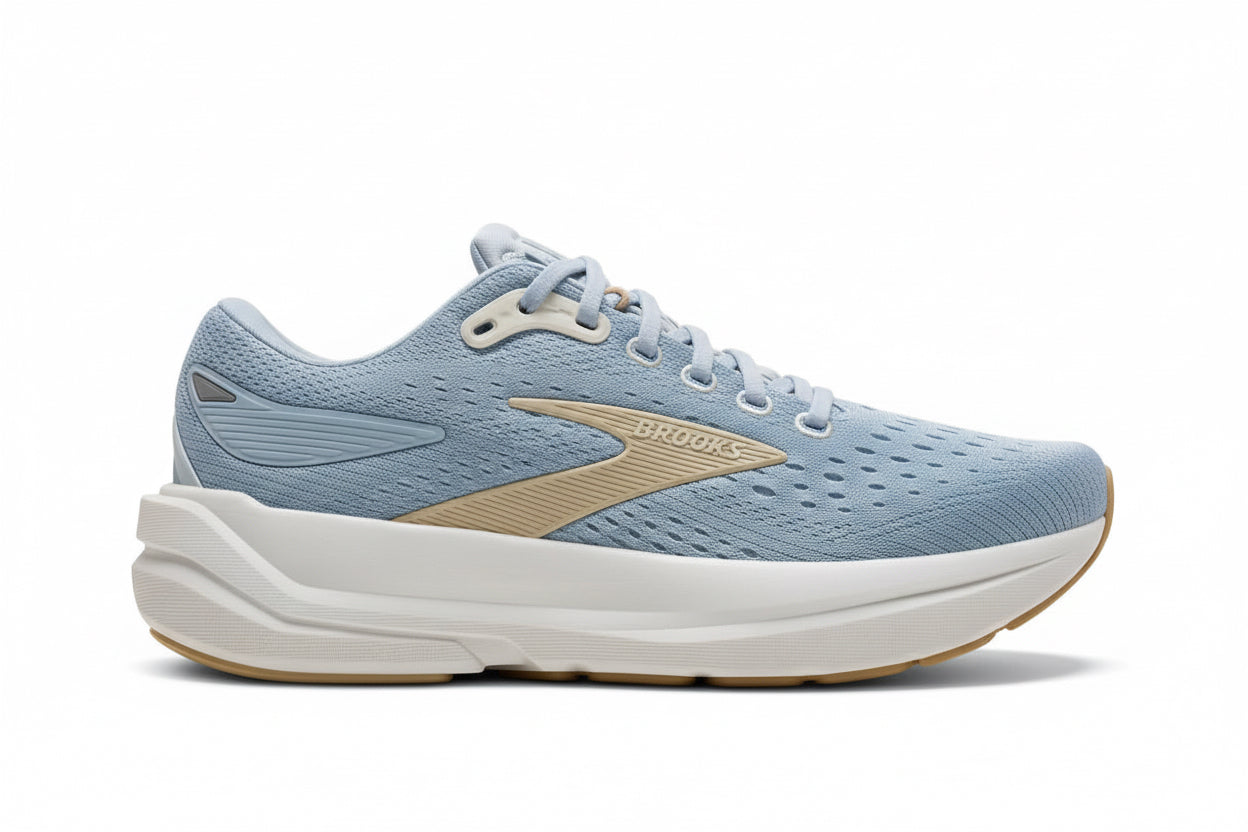 Blue and yellow comfortable running and walking shoe 