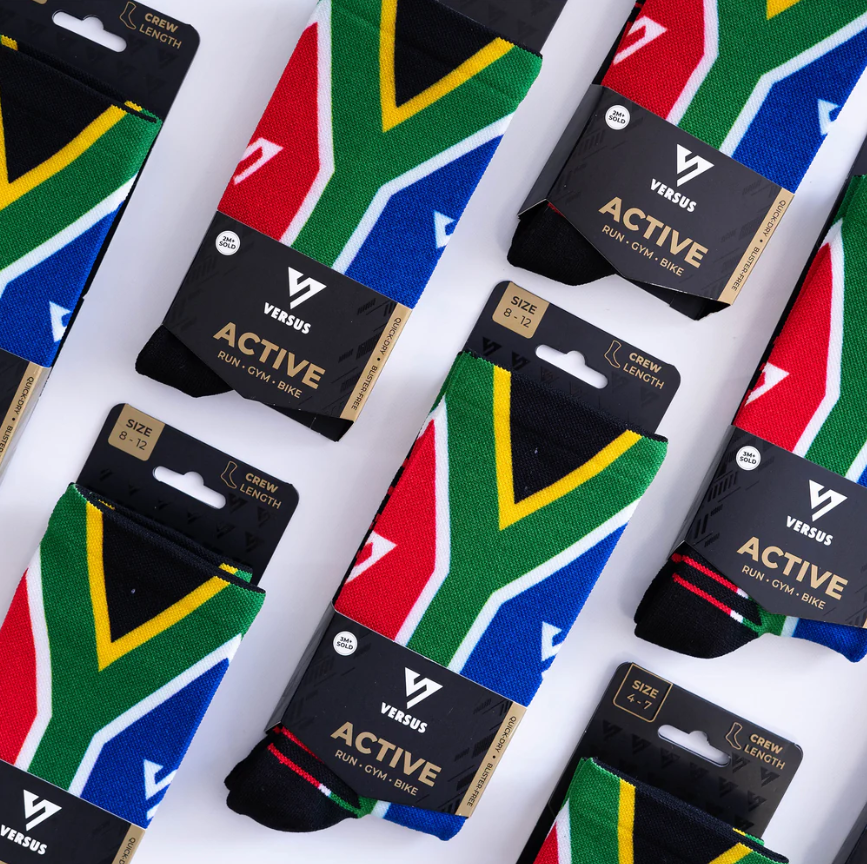 VERSUS South African Flag Active Crew Socks