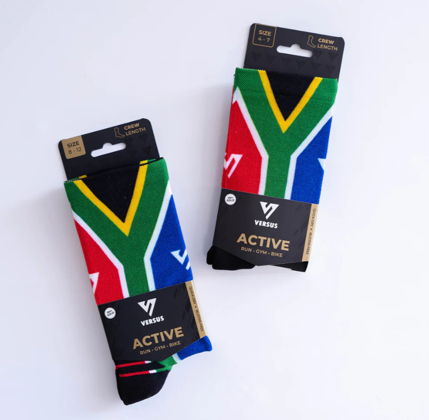 VERSUS South African Flag Active Crew Socks
