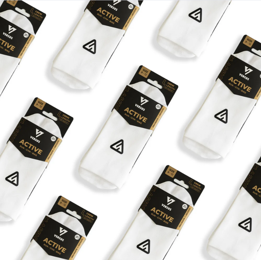 VERSUS Classic White Active Crew Socks