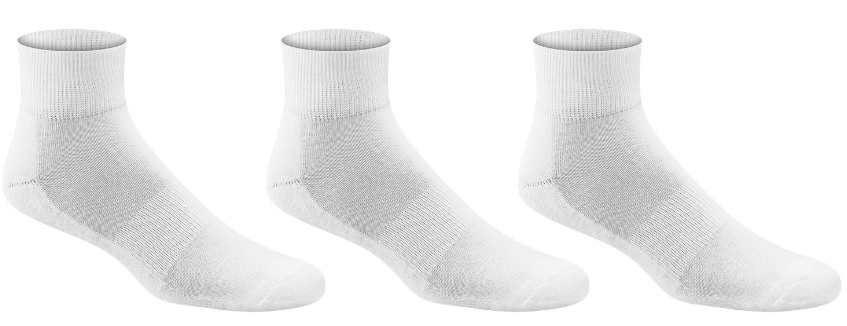 SOF SOLE Recycled Quarter 3 pairs White