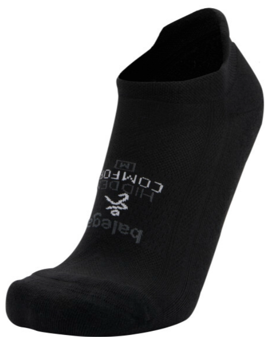 Black sock with brand logo on a white background