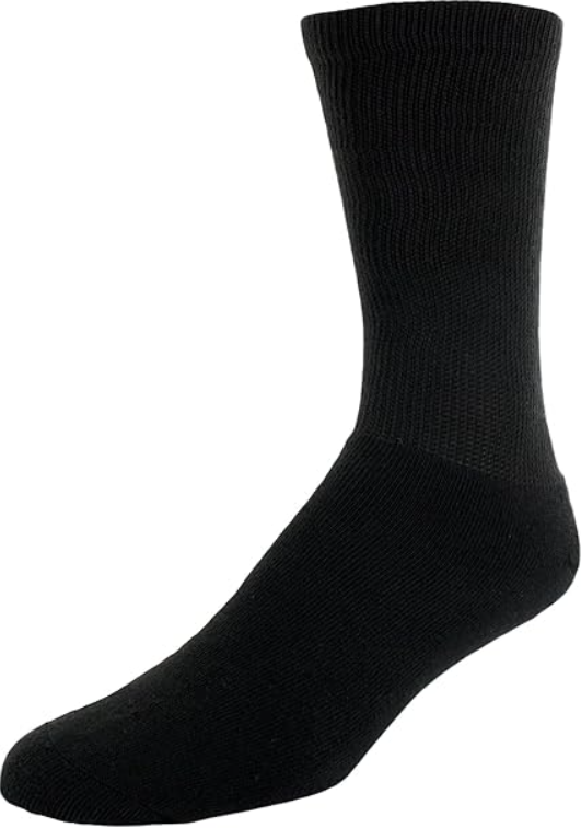 Black sock on a white background